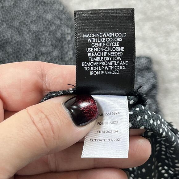 Torrid Blouse Womens 0X Black White Polka Dot Plus Top Boho Button V Neck - Picture 6 of 8